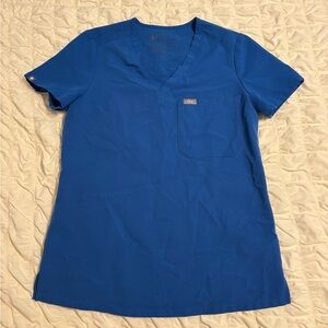 Figs Catarina One-Pocket Scrub Top Royal Blue